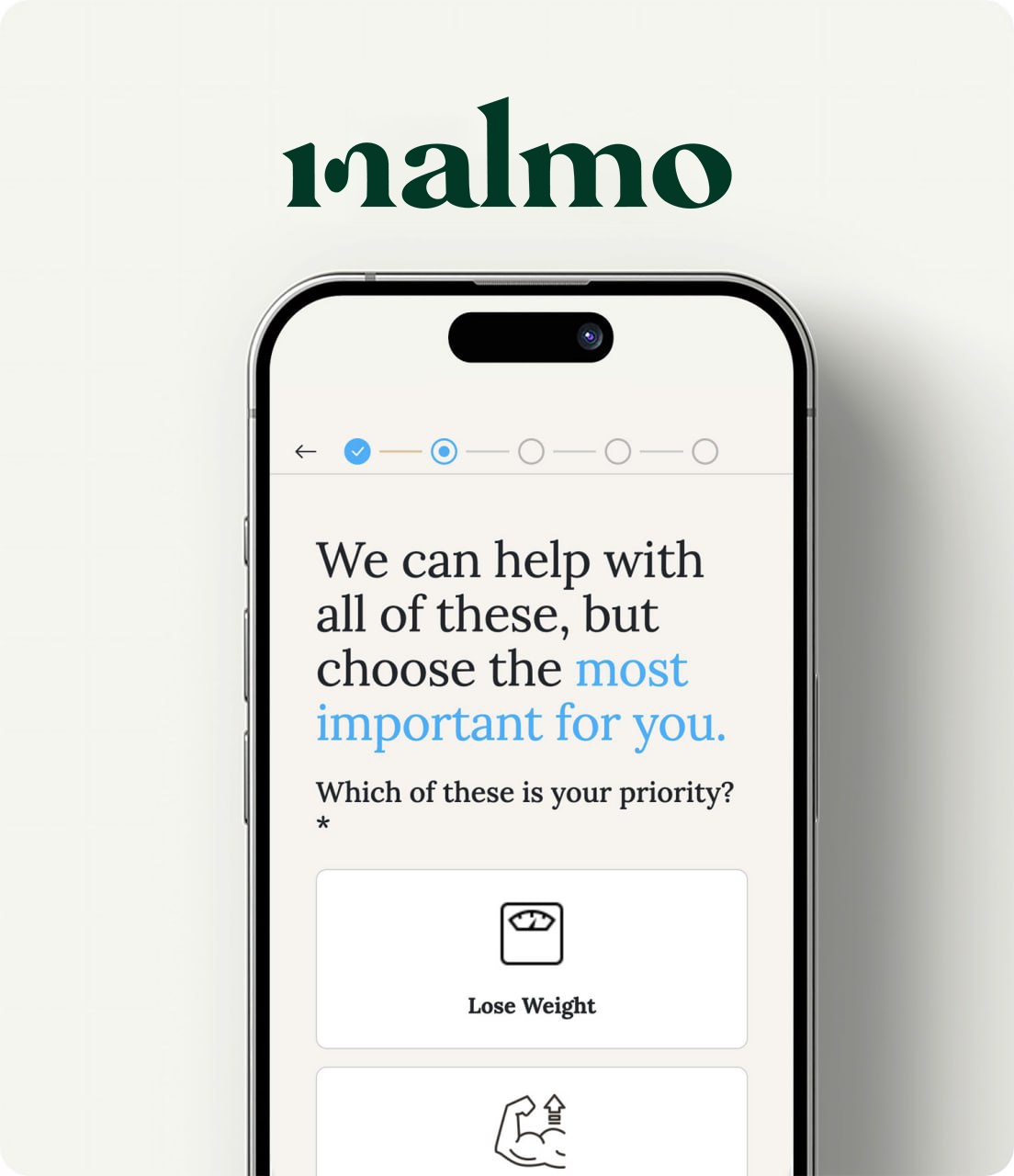 Phone with app screen